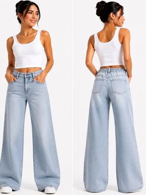 Women’s Wide Leg Straight Cargo Jeans XS NWT
